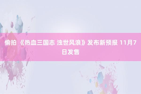 偷拍 《热血三国志 浊世风浪》发布新预报 11月7日发售