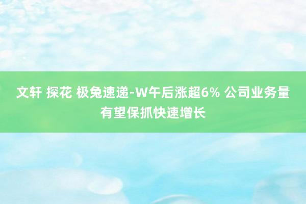 文轩 探花 极兔速递-W午后涨超6% 公司业务量有望保抓快速增长