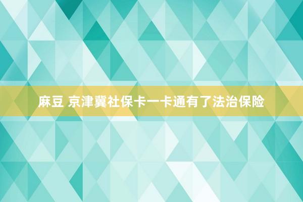 麻豆 京津冀社保卡一卡通有了法治保险