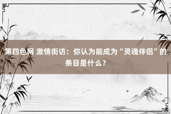 第四色网 激情街访：你认为能成为“灵魂伴侣”的条目是什么？