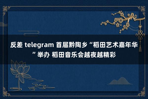 反差 telegram 首届黔陶乡“稻田艺术嘉年华”举办 稻田音乐会越夜越精彩