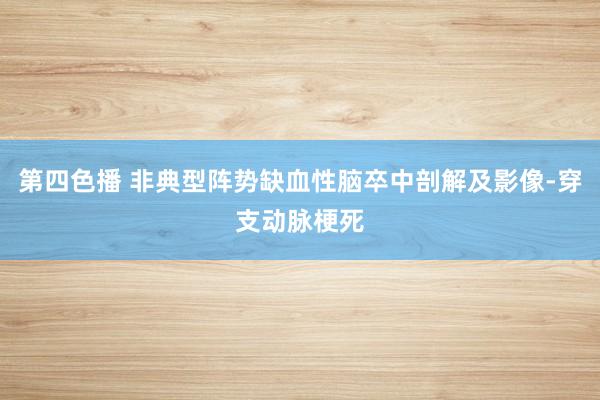 第四色播 非典型阵势缺血性脑卒中剖解及影像-穿支动脉梗死