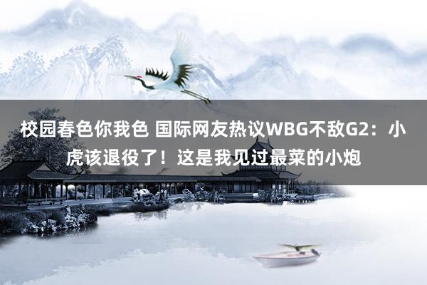 校园春色你我色 国际网友热议WBG不敌G2：小虎该退役了！这是我见过最菜的小炮