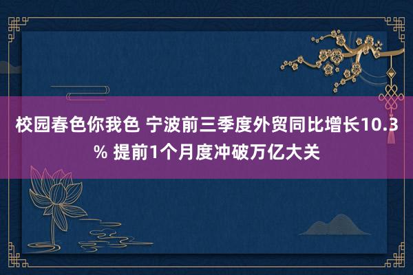 校园春色你我色 宁波前三季度外贸同比增长10.3% 提前1个月度冲破万亿大关