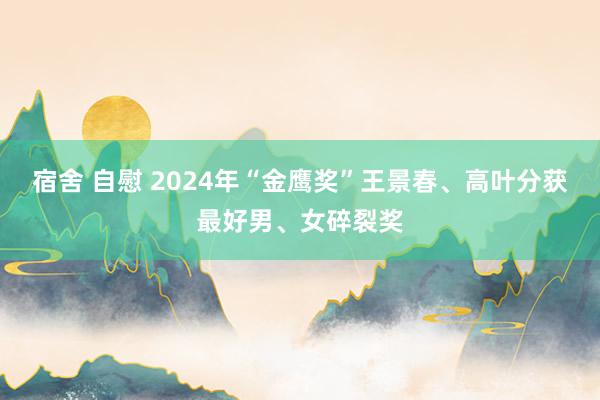 宿舍 自慰 2024年“金鹰奖”王景春、高叶分获最好男、女碎裂奖