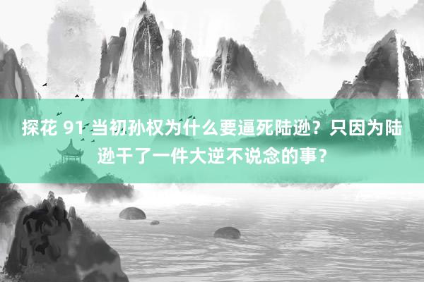 探花 91 当初孙权为什么要逼死陆逊？只因为陆逊干了一件大逆不说念的事？