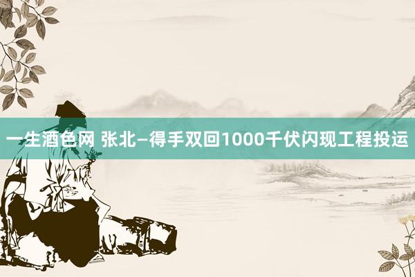 一生酒色网 张北—得手双回1000千伏闪现工程投运