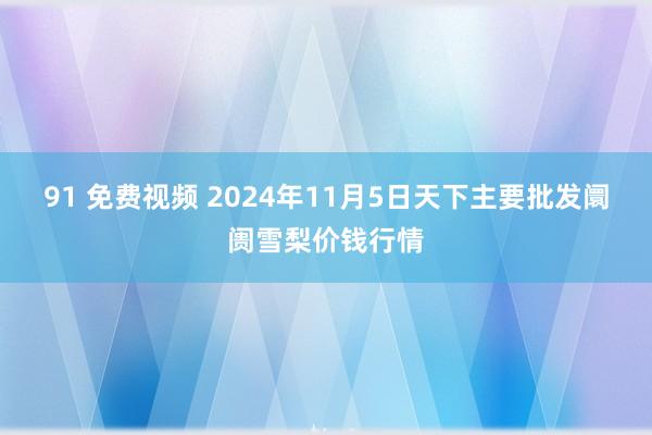 91 免费视频 2024年11月5日天下主要批发阛阓雪梨价钱行情