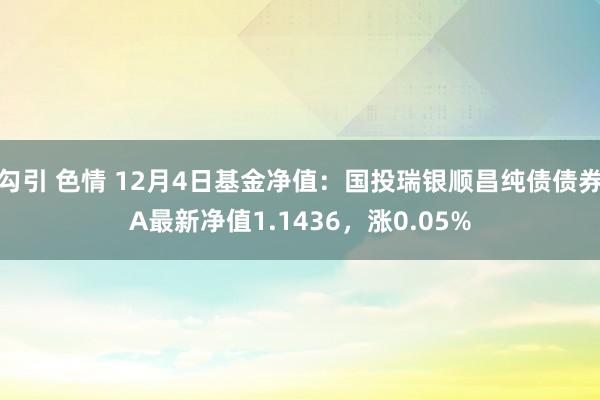 勾引 色情 12月4日基金净值：国投瑞银顺昌纯债债券A最新净值1.1436，涨0.05%