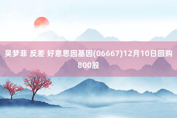 吴梦菲 反差 好意思因基因(06667)12月10日回购800股