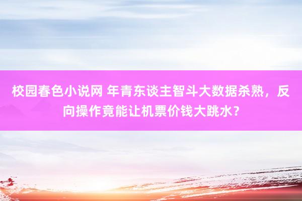 校园春色小说网 年青东谈主智斗大数据杀熟，反向操作竟能让机票价钱大跳水？