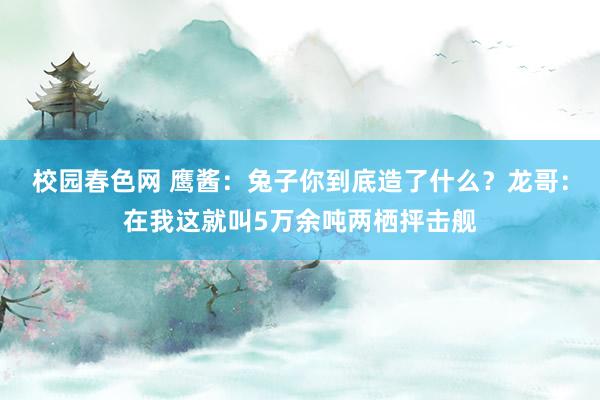 校园春色网 鹰酱：兔子你到底造了什么？龙哥：在我这就叫5万余吨两栖抨击舰