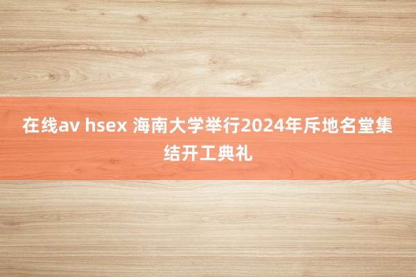 在线av hsex 海南大学举行2024年斥地名堂集结开工典礼