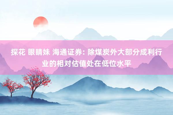 探花 眼睛妹 海通证券: 除煤炭外大部分成利行业的相对估值处在低位水平