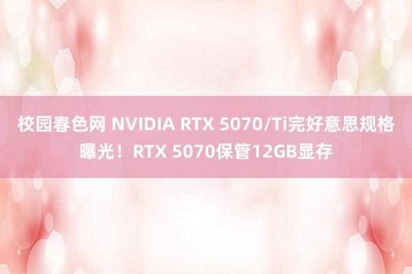 校园春色网 NVIDIA RTX 5070/Ti完好意思规格曝光！RTX 5070保管12GB显存