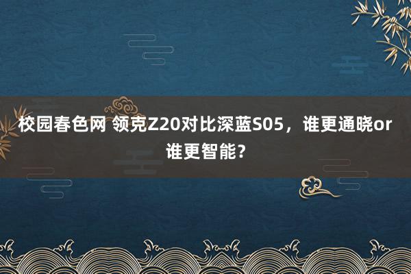 校园春色网 领克Z20对比深蓝S05，谁更通晓or谁更智能？