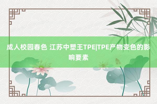 成人校园春色 江苏中塑王TPE|TPE产物变色的影响要素