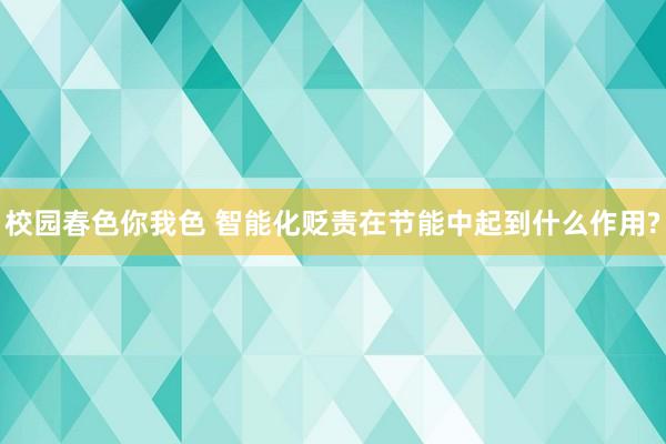 校园春色你我色 智能化贬责在节能中起到什么作用?