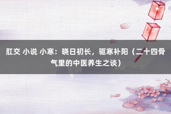 肛交 小说 小寒：晓日初长，驱寒补阳（二十四骨气里的中医养生之谈）