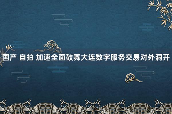 国产 自拍 加速全面鼓舞大连数字服务交易对外洞开