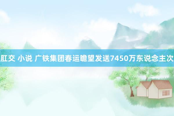 肛交 小说 广铁集团春运瞻望发送7450万东说念主次